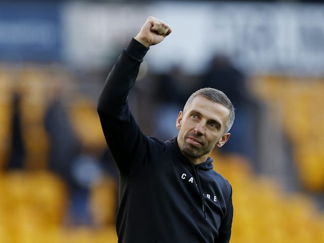 Gary O'Neil, manager de Wolverhampton Wanderers, célèbre après le match du 11 novembre 2023