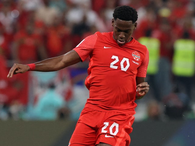 Jonathan David en action pour le Canada à la Coupe du monde 2022 le 1er décembre 2022