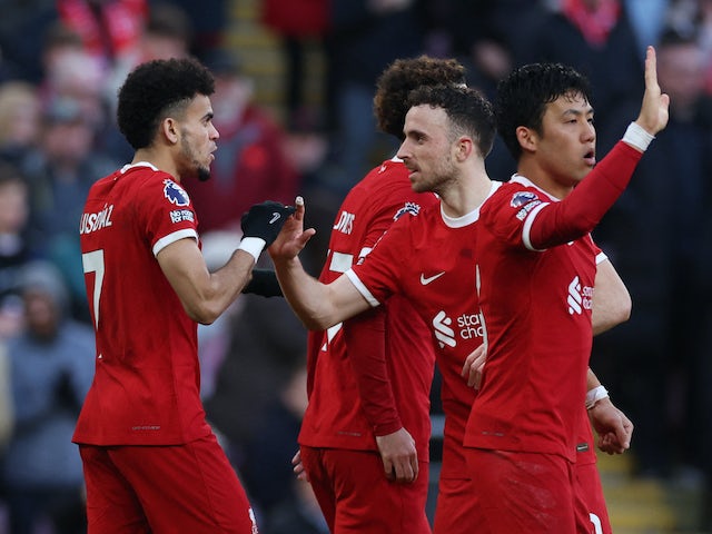 Luis Diaz de Liverpool célèbre son but contre Burnley le 10 février 2024