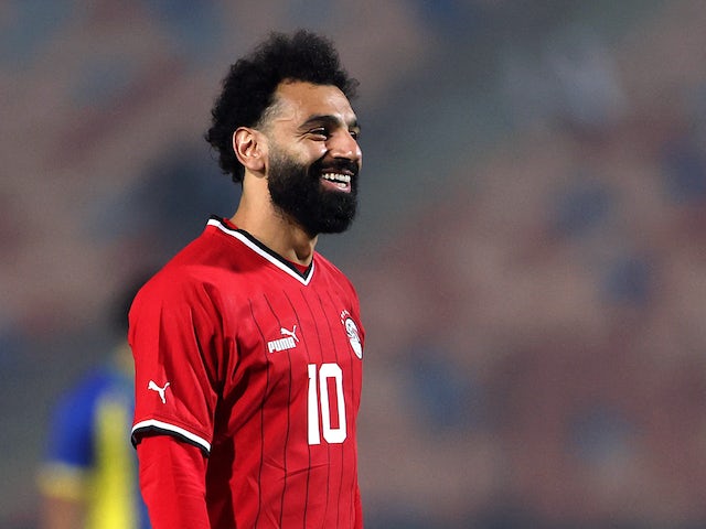 L'Égyptien Mohamed Salah réagit le 7 janvier 2024