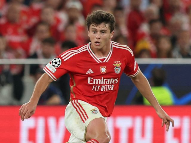 Joao Neves de Benfica en action le 20 septembre 2023