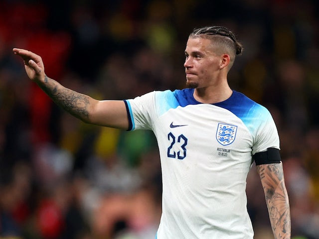 Kalvin Phillips, de l'Angleterre, célèbre après le match du 13 octobre 2023.