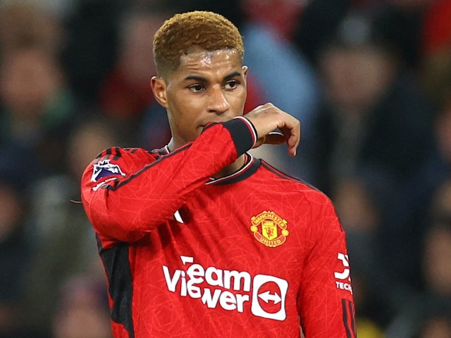 L'attaquant de Manchester United Marcus Rashford le 26 décembre 2023