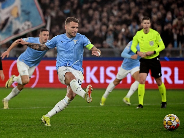 Ciro Immobile de la Lazio marque son premier but sur penalty le 14 février 2024