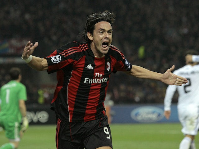 Filippo Inzaghi fait la fête pour l'AC Milan en 2010