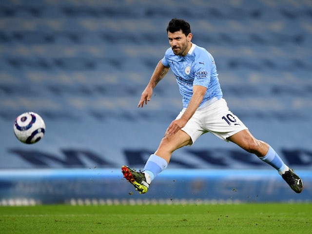 Sergio Agüero en action pour Manchester City le 10 mars 2021