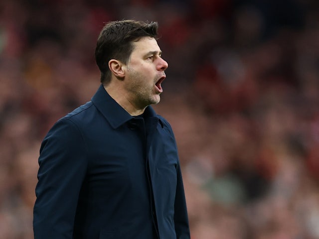 L'entraîneur-chef de Chelsea, Mauricio Pochettino, lors de la finale de la Coupe EFL le 25 février 2024.