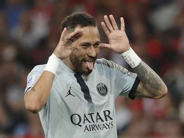 Neymar célèbre son but pour le Paris Saint-Germain le 21 août 2022