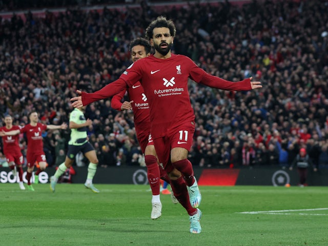 Mohamed Salah célèbre le but de Liverpool contre Manchester City le 16 octobre 2022