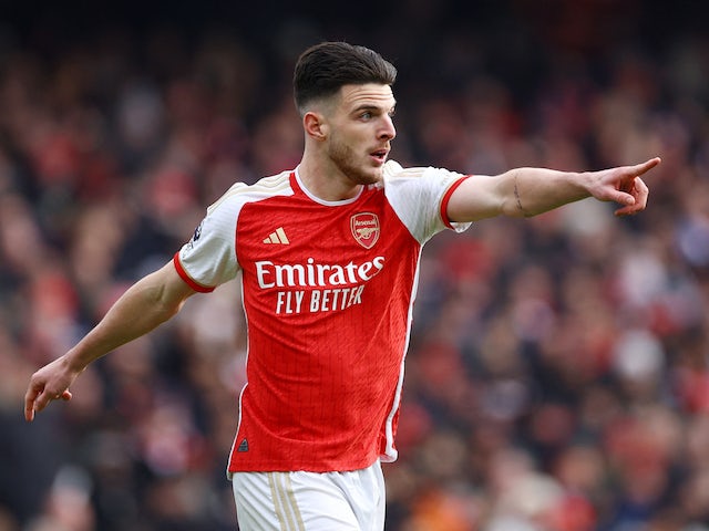 Le milieu de terrain d'Arsenal Declan Rice le 20 janvier 2024
