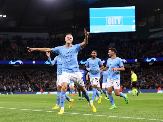 Erling Braut Haaland de Manchester City célèbre son but contre Copenhague le 5 octobre 2022