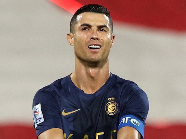 Cristiano Ronaldo d'Al Nassr réagit le 19 septembre 2023