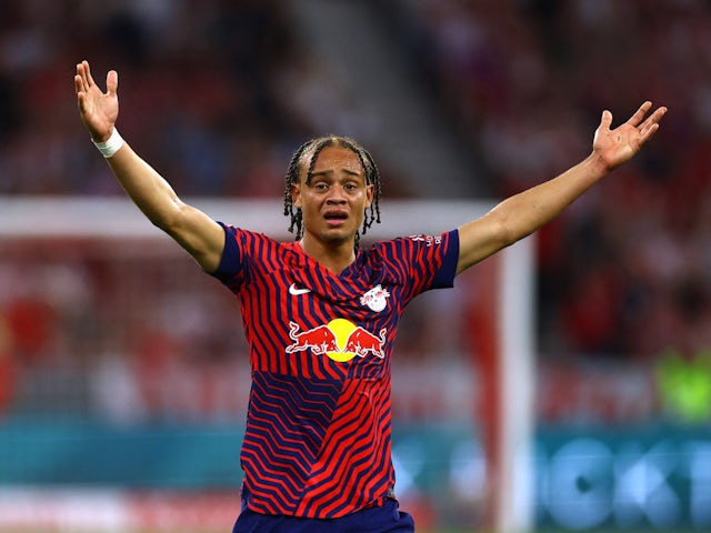 Xavi Simons du RB Leipzig réagit le 12 août 2023