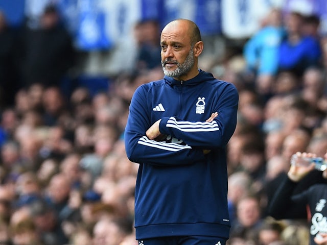 Nuno Espirito Santo, entraîneur-chef de Nottingham Forest, lors du match d'Everton, le 21 avril 2024.