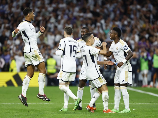 Lucas Vazquez du Real Madrid célèbre son but contre Barcelone le 24 avril 2024