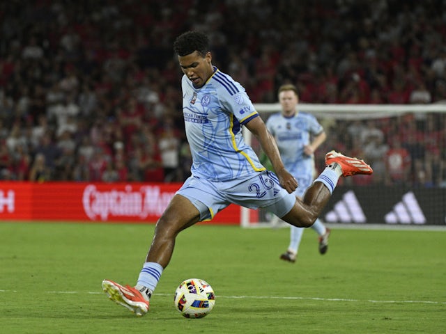 Le défenseur d'Atlanta United Caleb Wiley en action le 23 juin 2024.