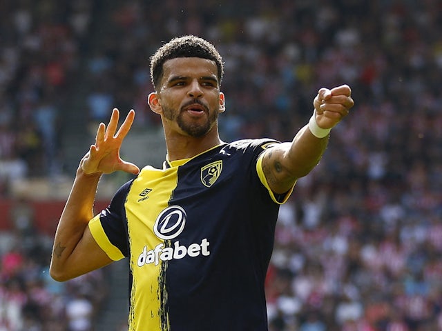 Dominic Solanke de Bournemouth célèbre son premier but le 2 septembre 2023