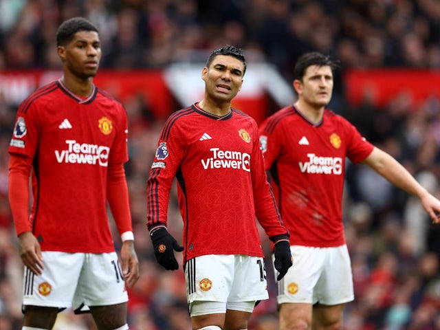 Casemiro de Manchester United réagit le 7 avril 2024