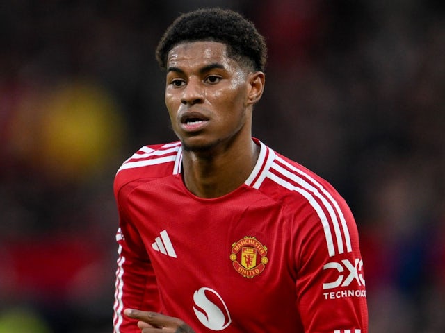 Marcus Rashford de Manchester United lors du match de Premier League de son équipe contre Everton à Old Trafford, le 1er décembre 2024