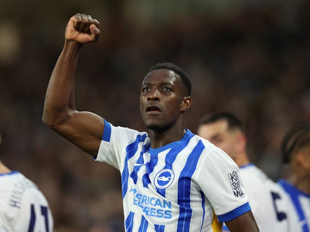Danny Welbeck de Brighton & Hove Albion célèbre son score le 6 octobre 2024