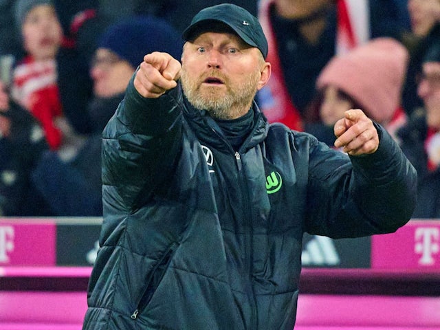 Le directeur de Wolfsburg Ralph Hasenhuttl lors du match de son équipe contre le Bayern Munich, le 18 janvier 2025