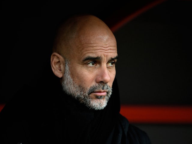 L'entraîneur-chef de Manchester City, Pep Guardiola, illustré le 8 février 2025