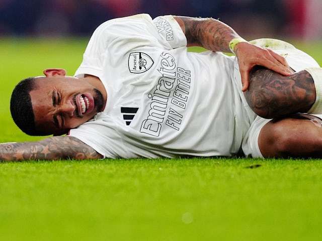 Gabriel Jésus d'Arsenal tombe blessé le 12 janvier 2025