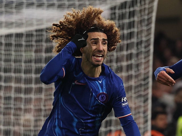 Marc Cucurella de Chelsea célèbre après avoir marqué le 20 janvier 2025