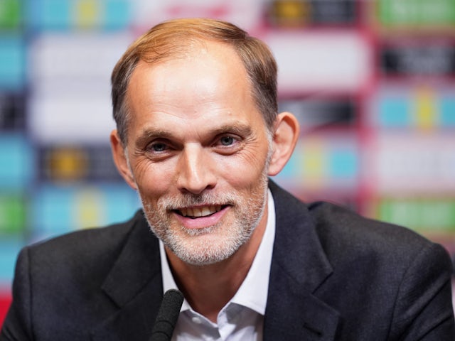 Thomas Tuchel à la première conférence de presse en Angleterre le 16 octobre 2024.