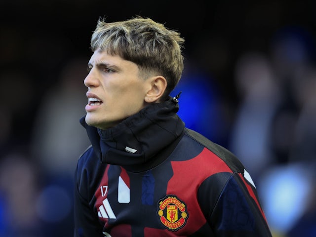 L'attaquant de Manchester United, Alejandro Garnacho, le 22 février 2025