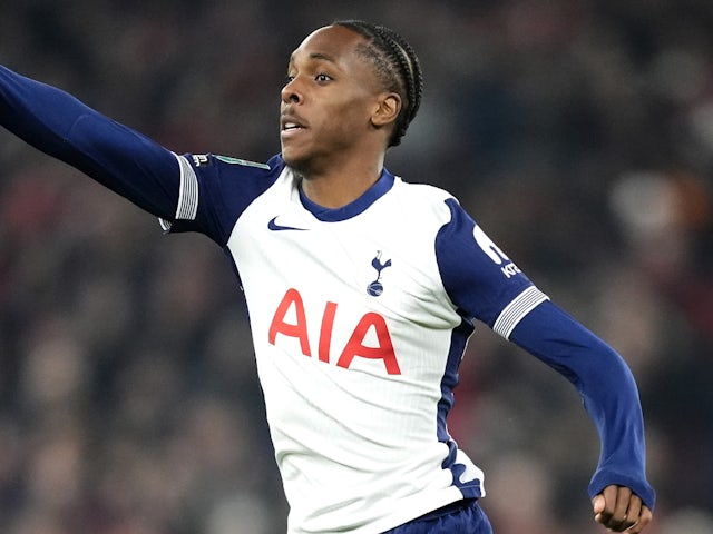 Mathys Tel de Tottenham Hotspur sur la photo le 6 février 2025
