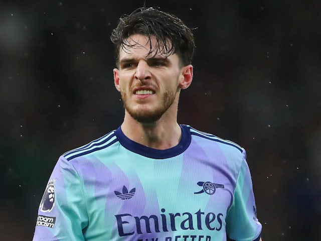 Declan Rice d'Arsenal illustré le 8 décembre 2024