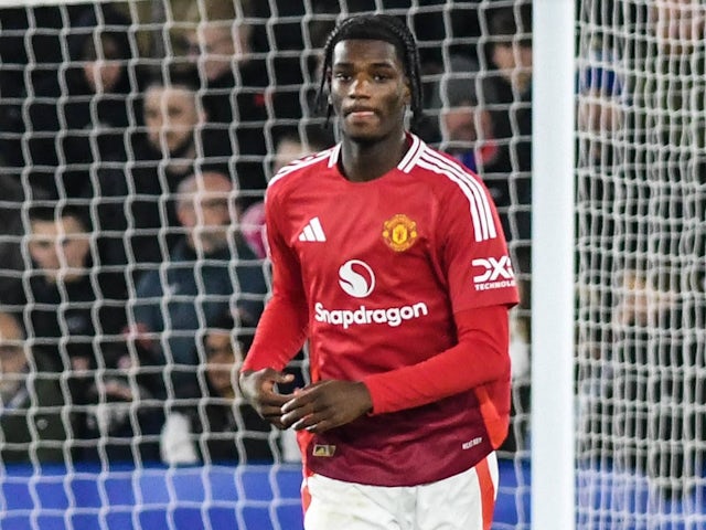 Le défenseur de Manchester United Ayden Heaven le 16 mars 2025