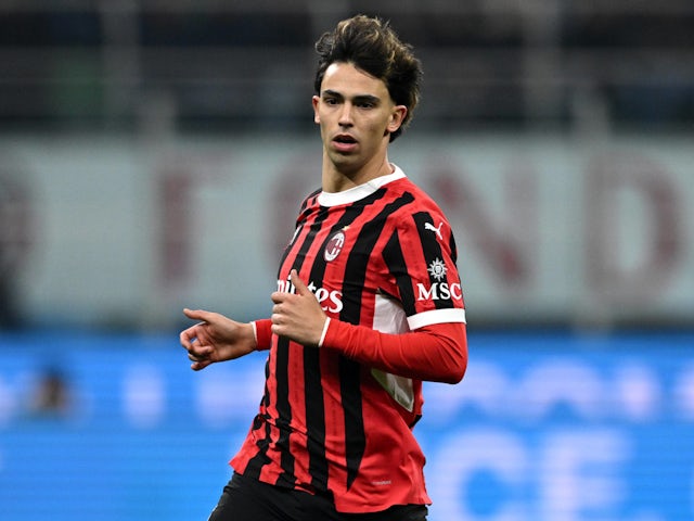 L'attaquant de l'AC Milan Joao Felix en février 2025.