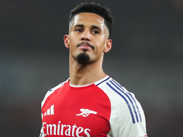 William Saliba d'Arsenal illustré le 27 décembre 2024