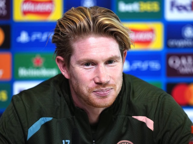 Kevin de Bruyne de Manchester City lors d'une conférence de presse le 25 novembre 2024
