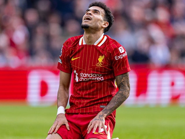 Luis Diaz de Liverpool contre Southampton en Premier League, le 8 mars 2025