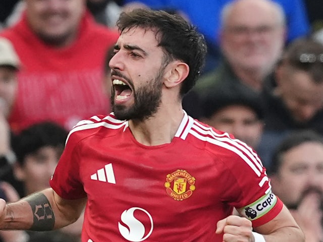 Bruno Fernandes de Manchester United réagit le 9 mars 2025