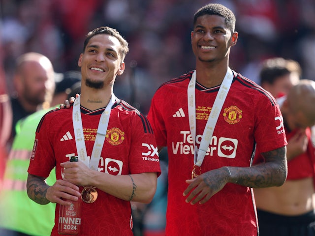 Antony et Marcus Rashford de Manchester United, illustré en mai 2024