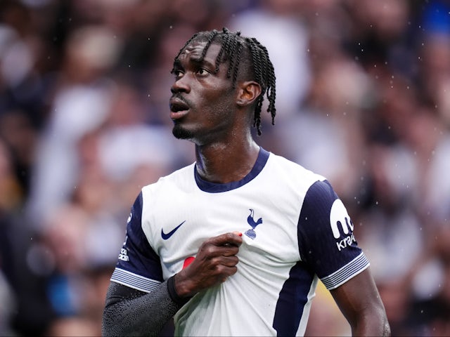 Yves Bissouma célèbre le score pour Tottenham Hotspur le 24 août 2024