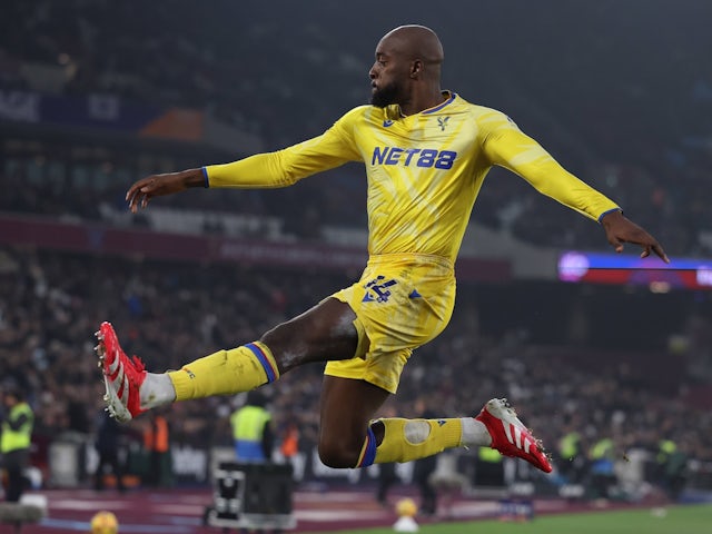 Le Jean-Philippe Mateta de Crystal Palace célèbre le score contre Crystal Palace le 18 janvier 2025