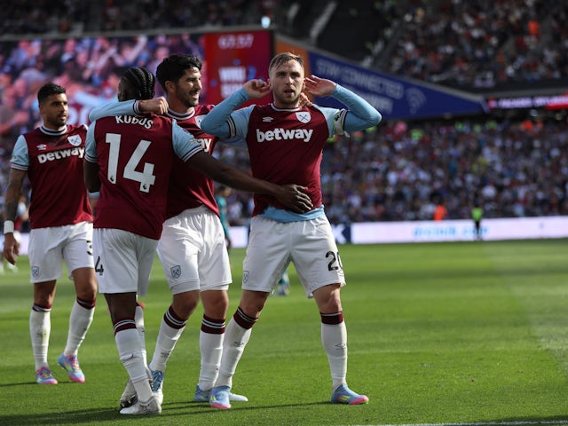 Jarrod Bowen de West Ham United, ce qui en fait 2-1 le 5 avril 2025