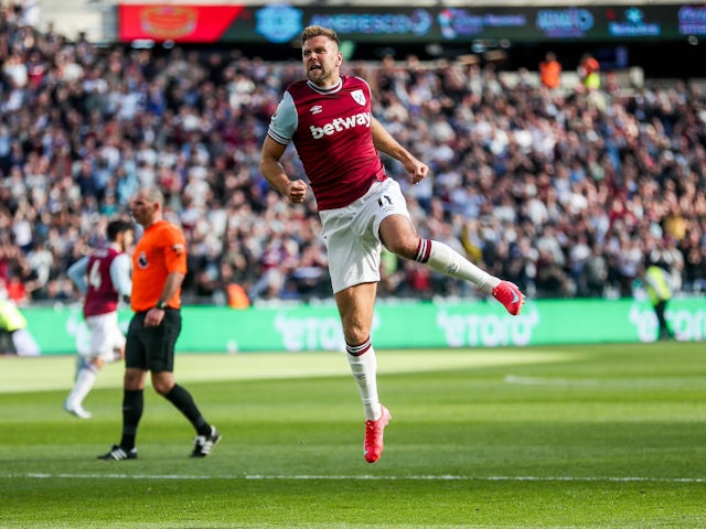Niclas Fullkrug de West Ham célèbre son égaliseur le 5 avril 2025