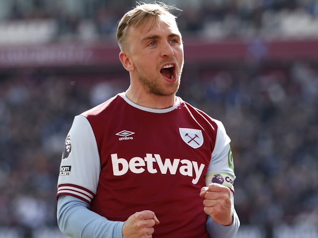 Jarrod Bowen de West Ham United célèbre le score le 19 avril 2025