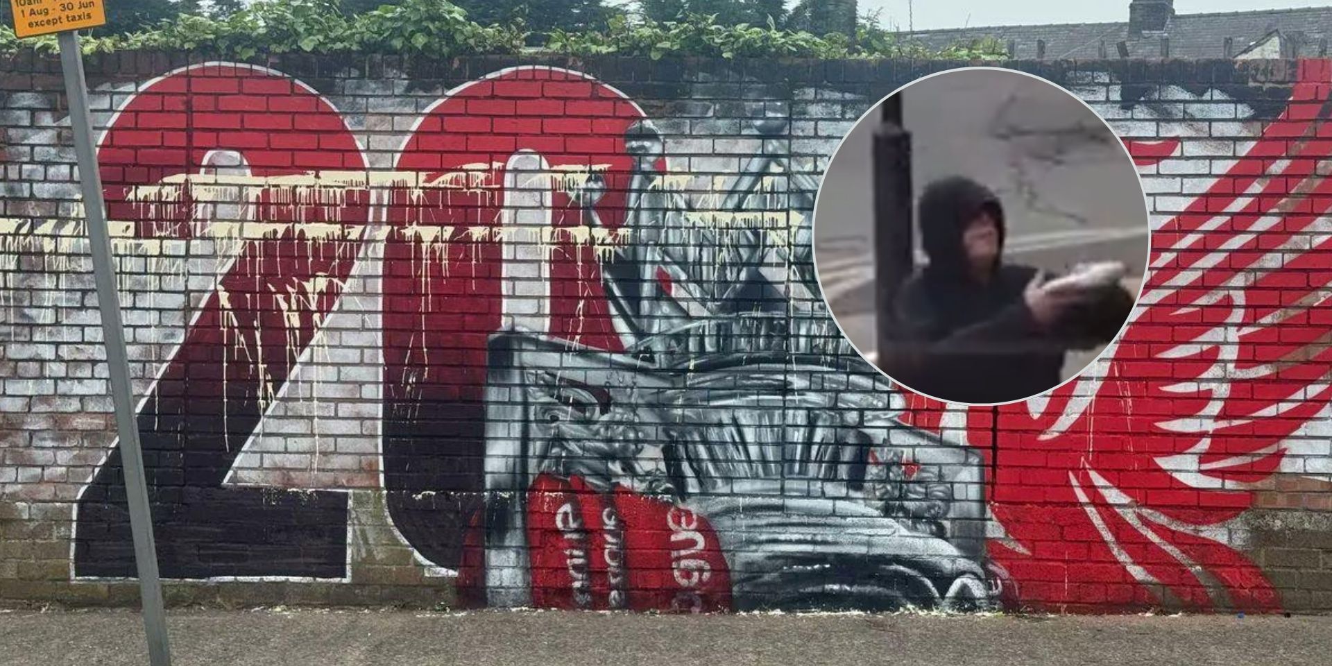 Anfield Vandal a pris la caméra comme une peinture murale 20 fois dégradé