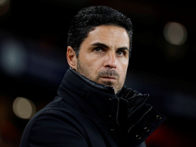 L'entraîneur-chef d'Arsenal Mikel Arteta lors du match de son équipe contre PSV Eindhoven, le 12 mars 2025