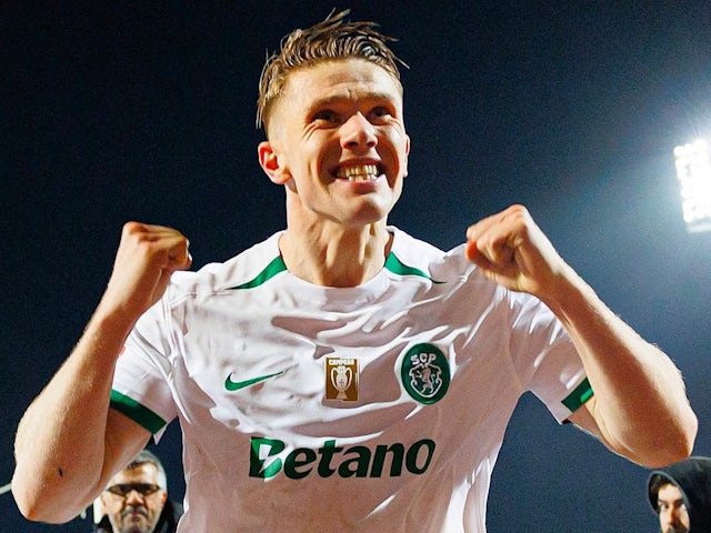 Viktor Gyoker de Lisbonne Sporting célèbre le 9 mars 2025