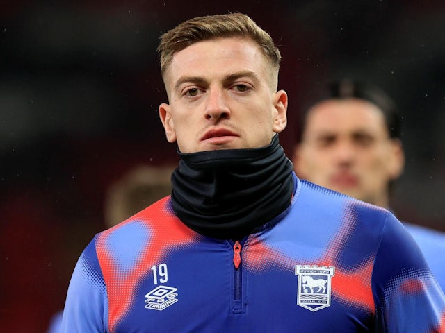 Liam Delap d'Ipswich Town avant le match de Premier League de son équipe contre Manchester United, le 26 février 2025