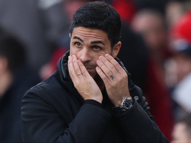 Le manager d'Arsenal Mikel Arteta illustré le 22 février 2025