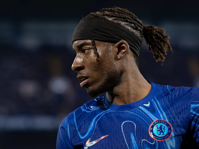 Winger de Chelsea Noni Madueke en janvier 2025.